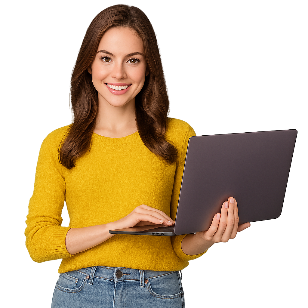 Woman with laptop